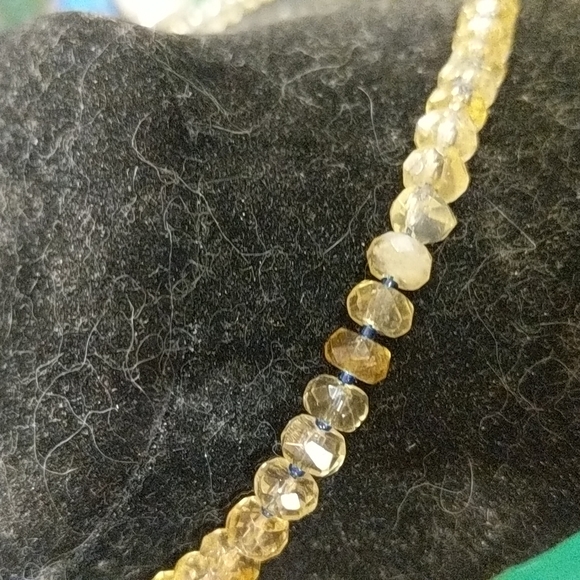 Heart protection eye necklace and citrus crystal handmade 24 k gold fill necklac - Picture 3 of 9